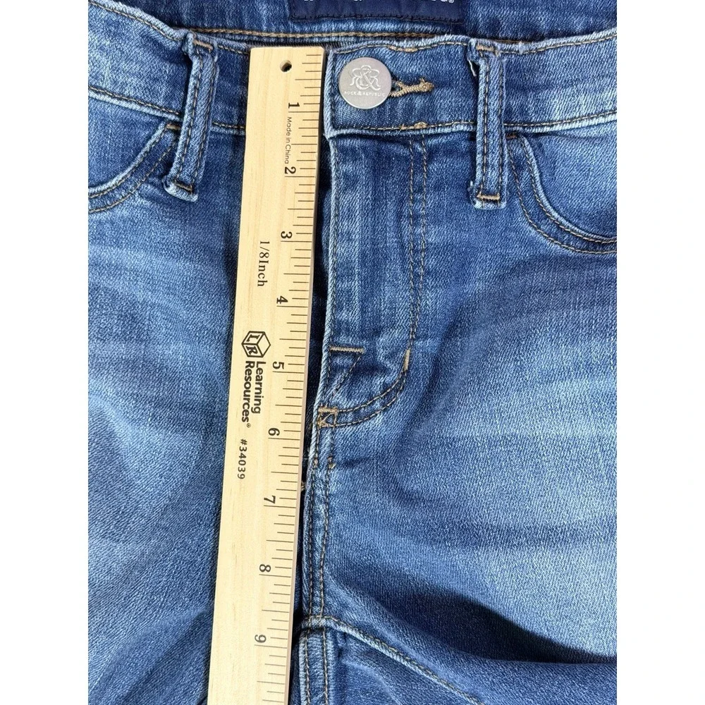Rock & Republic Kashmiere Ankle Distressed Star Patch Jeans Sz‎ 8M